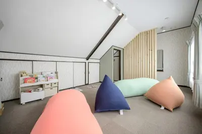a room with some pillows in a room at Ueno Asakusa Area Spacious 90sqm Home Comfortable Tokyo Stay Up to 8 Guests in Tokyo