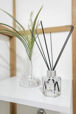 two vases with sticks in them sitting on a shelf at Ueno Asakusa Area Spacious 90sqm Home Comfortable Tokyo Stay Up to 8 Guests in Tokyo