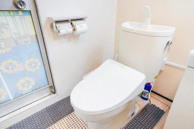 a bathroom with a white toilet and a shower at 201Room 1 Stop from Ikebukuro Entire 33m on 2st Floor 2 Bedrooms for up to 6 Guests 3Minute Walk to Don Quijote in Tokyo
