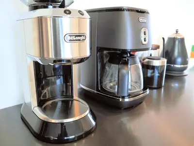 a coffee maker sitting on top of a counter at Yamatsu Tokyo House in Tokyo