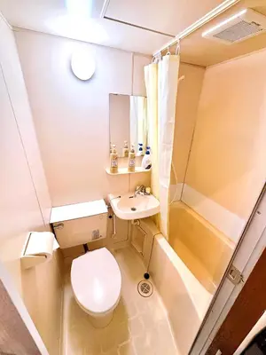 a small bathroom with a toilet and a sink at \u30af\u30aa\u30ea\u30c6\u30a3\u30cf\u30a4\u30c4101\u53f7\u5ba4 in Tokyo