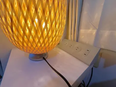 a lamp sitting on top of a table at LT Oshiage in Tokyo