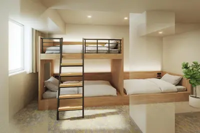 a bunk bed with two beds in a room at WAYPOINT TSUKIJI Tokyo in Tokyo