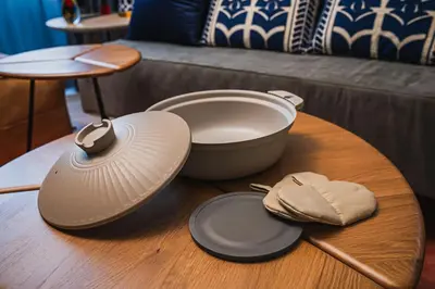 a wooden table with a bowl on top of it at Svalley YIG stay 401 in Tokyo