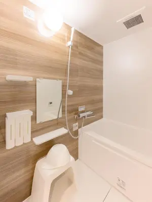 a bathroom with a white toilet and a shower at Hotel Shibamata Tokyo in Tokyo