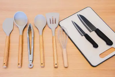a group of utensils sitting on top of a table at KR Fit Stay Kami-Itabashi in Tokyo