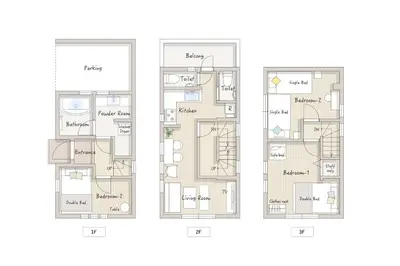 a floor plan of two condos at Mic House SHINJUKU in Tokyo