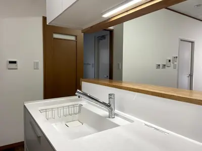 a bathroom with a sink and a mirror at kSF\u6c60\u888b\u672c\u753a2\u4e01\u76ee in Tokyo