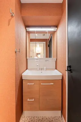 a bathroom with a sink and a mirror at Mi-Hotel Asakusa Senso-ji in Tokyo