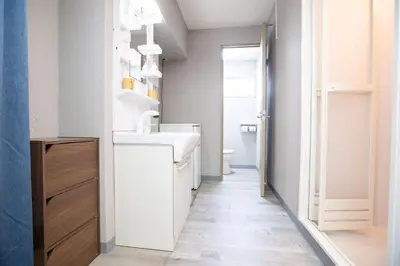 a bathroom with a sink and a toilet at Asakusabashi MY Hostel max2 people-TT0495 in Tokyo