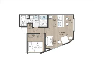 a picture of a floor plan of a condo at Minami-Magome # 101 in Tokyo