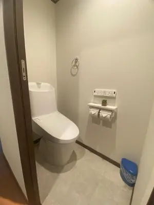 a bathroom with a white toilet in a room at \u4e1c\u4eac\u90fd\u5185\u5bbe\u9986Nexus villa in Tokyo