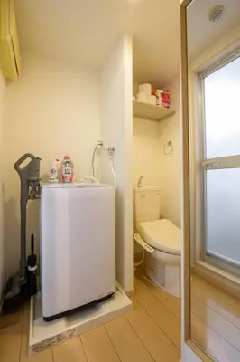 a bathroom with a sink and a toilet at Sakura Court Ebisu 403 in Tokyo