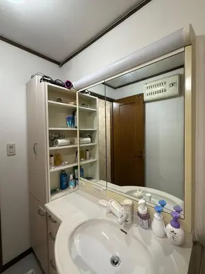 a bathroom with a sink and a mirror at \u70df\u96e8\u8f69105 in Tokyo