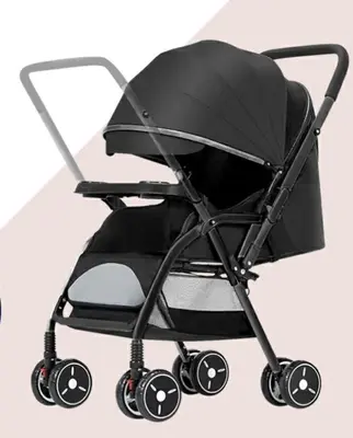 a black stroller with wheels on a white background at \u65b0\u5bbf5\u5206\u5e83\u3005\u7a7a\u9593 in Tokyo