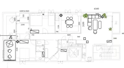 a floor plan of a house with diagrams at \u4f4d\u4e8e\u4e1c\u4eac\u6c5f\u6237\u5ddd\u533a\u4e1c\u5c0f\u5ca9\u662f\u9002\u5408\u5bb6\u5ead\u4e0e\u670b\u53cb\u56e2\u4f53\u5165\u4f4f\u7684\u6574\u5957\u65e5\u5f0f\u6c11\u5bbf in Tokyo