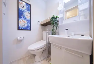 a bathroom with a white toilet and a sink at Imb\u753a\u5c4b4\u4e01\u76ee102 in Tokyo