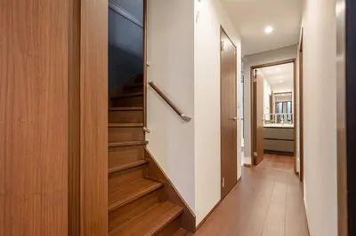 a hallway with a staircase in a house at -Baba 3chome- 8-minute walk from Takadanobaba station in Tokyo