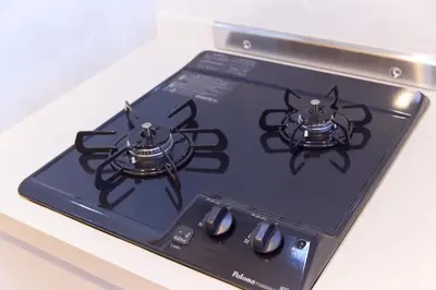 a stove top with two bugs on top of it at VORT Yamabukicho Residence in Tokyo