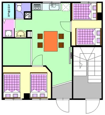 a drawing of a floor plan of a house at HANEZORA HOTEL itabashi 1F in Tokyo