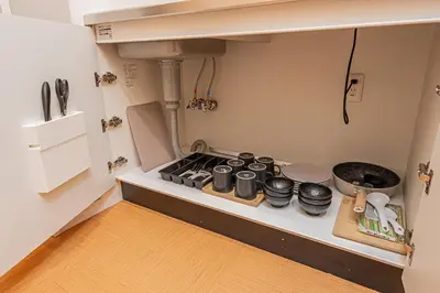 a kitchen with a stove top oven in a kitchen at Komorebi Asakusa 202 Cozy 6P Stay The 77 House Tokyo in Tokyo