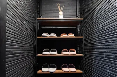 a walk in closet with a bunch of shoes at Shōwamachi 3bedrooms KI0325 in Tokyo