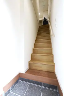a staircase in a building with wooden floors and steps at jjn\u4ef2\u753a201 in Tokyo