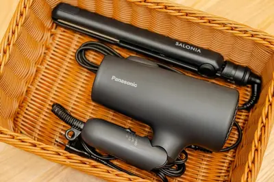 a wicker basket with a hair dryer in it at Lions Mansion SHIBUYA 219 in Tokyo