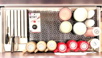a group of pots and pans in a refrigerator at SELENTE-S6 - Tokyo Tower 2BR - Central Tokyo in Tokyo