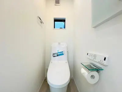 a bathroom with a white toilet in a room at Lulu House 3BDR Room! Near Skytree in Tokyo