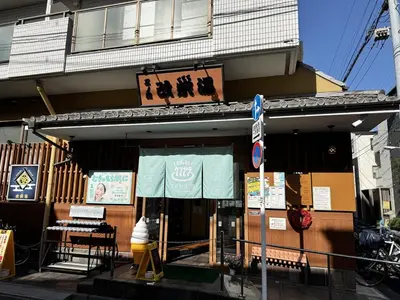 a building with a sign in front of it at 3-mins walk from Hibiya Line station in the Ueno area of Taito city, 2-bed private rental, 8 mins direct to Akihabara, 24 mins to Ginza in Tokyo