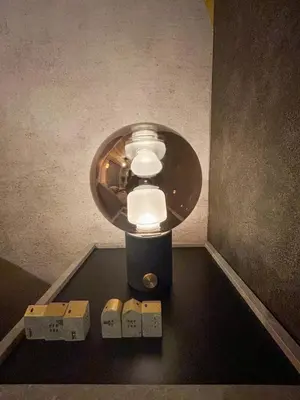 a light on top of a table in a room at Luxury modern 3LDK in central Tokyo 5 min to Metro in Tokyo