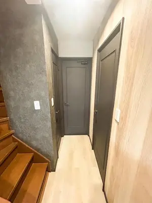 an empty hallway with two doors in a building at Luxury modern 3LDK in central Tokyo 5 min to Metro in Tokyo