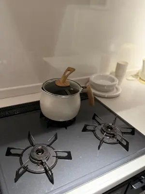 a pot sitting on top of a stove at Joyful inn in Tokyo