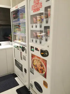 a refrigerator with some food inside of it at Tokyo Ariake Bay Hotel in Tokyo