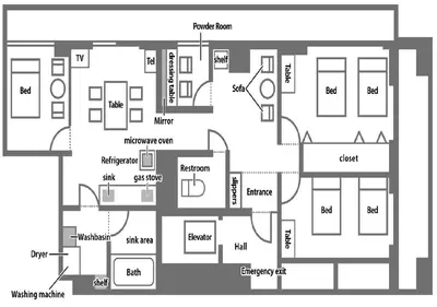 a floor plan of a house at Shinjuku Urban Hotel in Tokyo