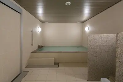 a bathroom with a shower and a tub in a room at First Cabin Akasaka in Tokyo