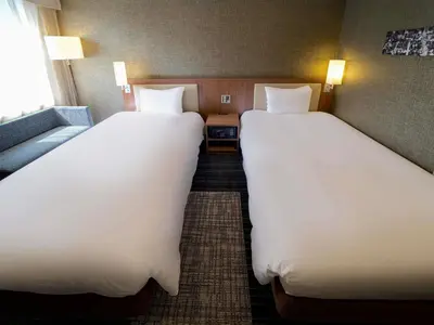 two beds sitting next to each other in a room at ibis Styles Tokyo Ginza in Tokyo