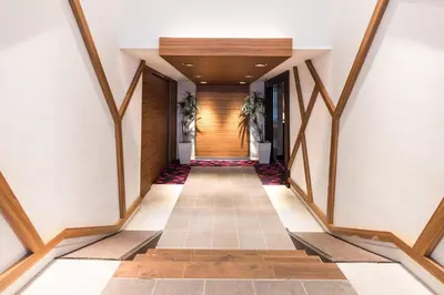 a corridor of a building with a hallway at the b akasaka in Tokyo