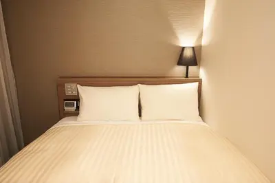 a bed with two white pillows in a room at Sotetsu Fresa Inn Ginza-Nanachome in Tokyo