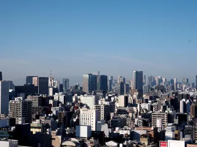 a view of a large city with many buildings at Hotel Crown Hills Ueno Premier in Tokyo