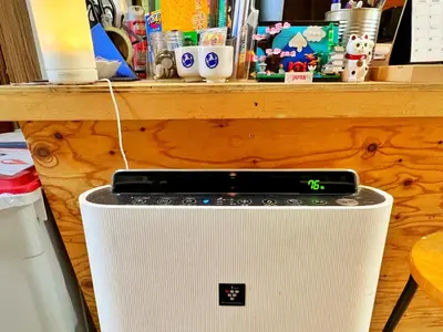 a machine sitting on the floor in a kitchen at Edo Tokyo Hostel in Tokyo