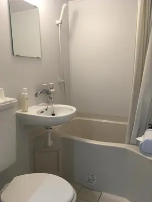 a bathroom with a sink and a toilet and a tub at Best Hotel in Tokyo