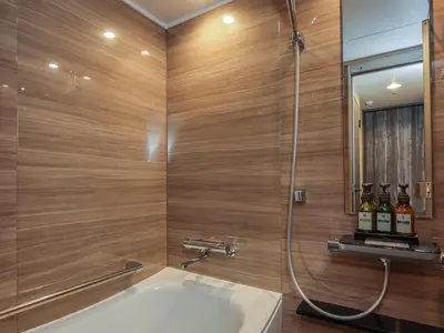 a bathroom with a bath tub and a sink at Bayside Hotel Azur Takeshiba in Tokyo