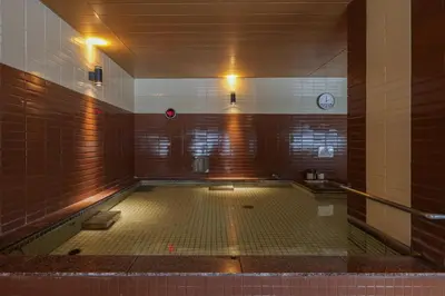 a room with a swimming pool in a building at Bayside Hotel Azur Takeshiba in Tokyo