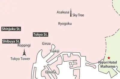 a map of the city of singapore at Hiyori Hotel Maihama in Urayasu