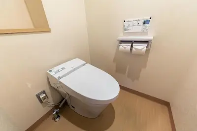 a bathroom with a white toilet in a room at Akasaka Yoko Hotel in Tokyo