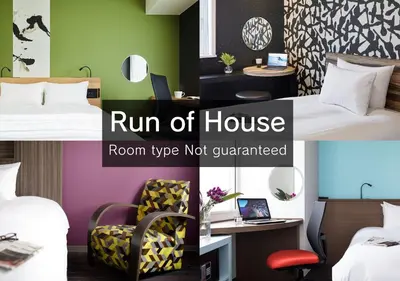 a collage of photos of a room type not guaranteed at the b shimbashi in Tokyo