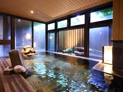 a room with a fish pond in the floor at Dormy Inn Tokyo Hatchobori - Natural Hot Spring in Tokyo
