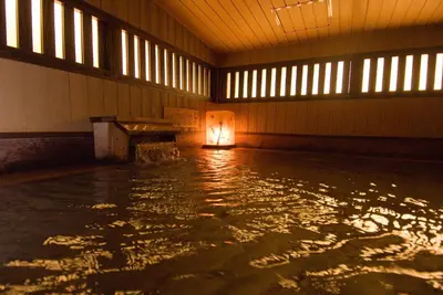 an inside of a building with a pool of water at the b suidobashi in Tokyo